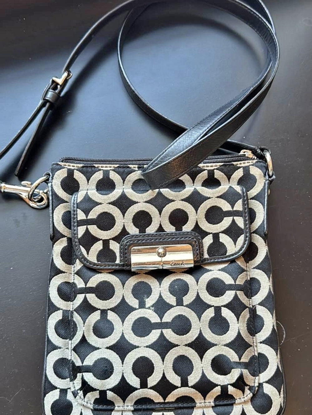 Black And White Crossbody Coach Bag